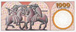Купюра в 1000 датских крон. Обратная сторона