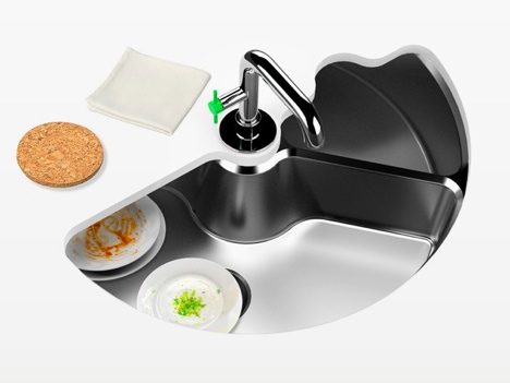 посудомойка в раковине