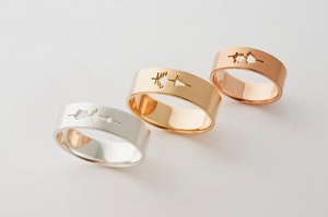 ювелирные кольца с вырезом звуковой волны