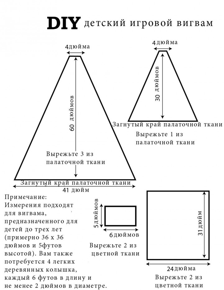 Детский вигвам выкройка