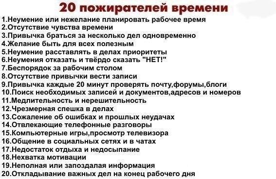 Пожиратели рабочего времени