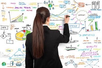 Businesswoman draw modern business concept