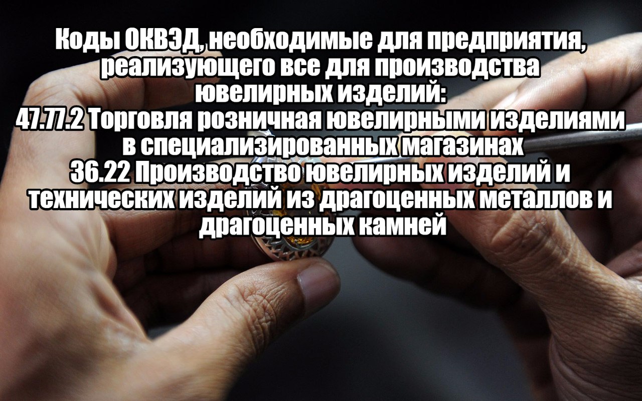 Коды ОКВЭД для торговли ювелирными изделиями