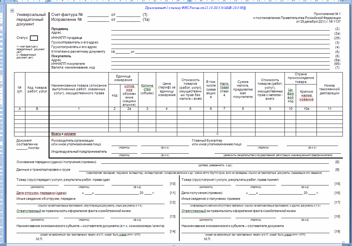 Что такое УПД