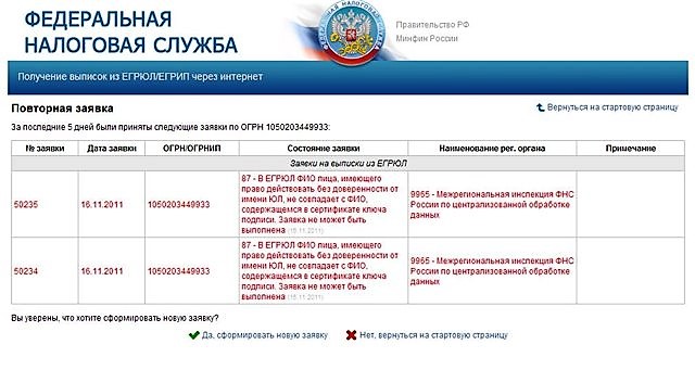 Выписка из ЕГРЮЛ