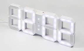White Digital LED Clock apple