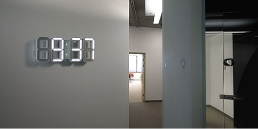 White Digital LED Clock